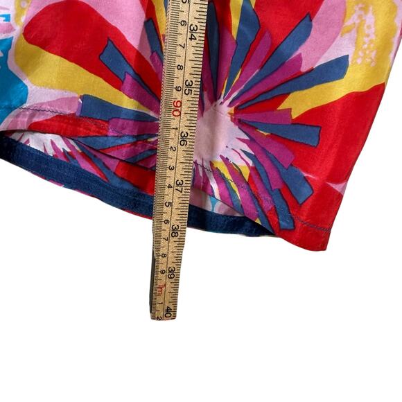 Anthropologie Pinkerton Silk Wide Leg Pants Blue Pink Floral Boho renaissance XS - Picture 5 of 8